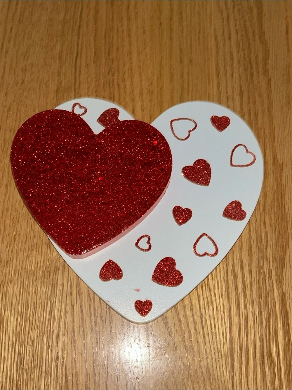 Hobby Lobby Red Glitter Heart Table Accent